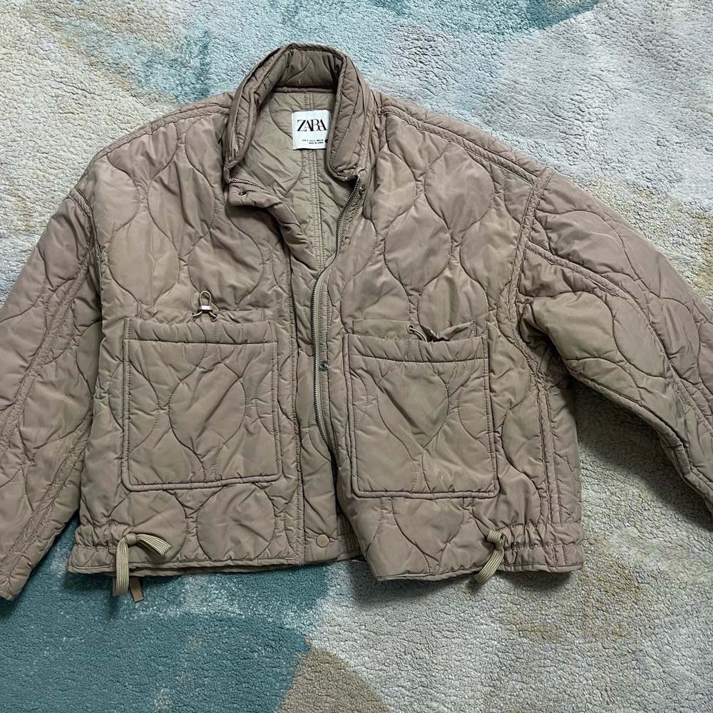 Zara Quilted Beige Jacket